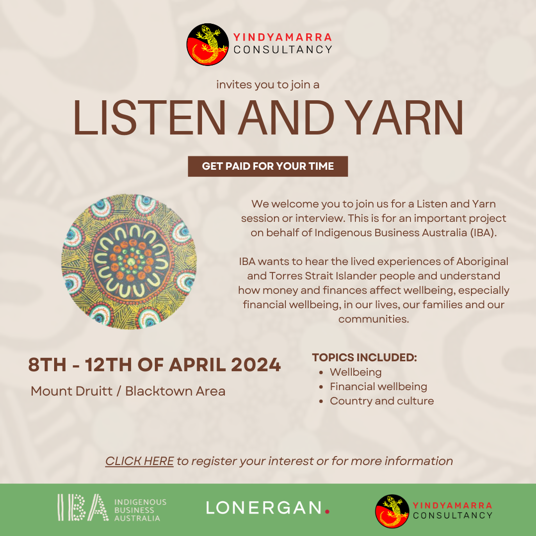 Invite to a Listen and Yarn session or interview. 